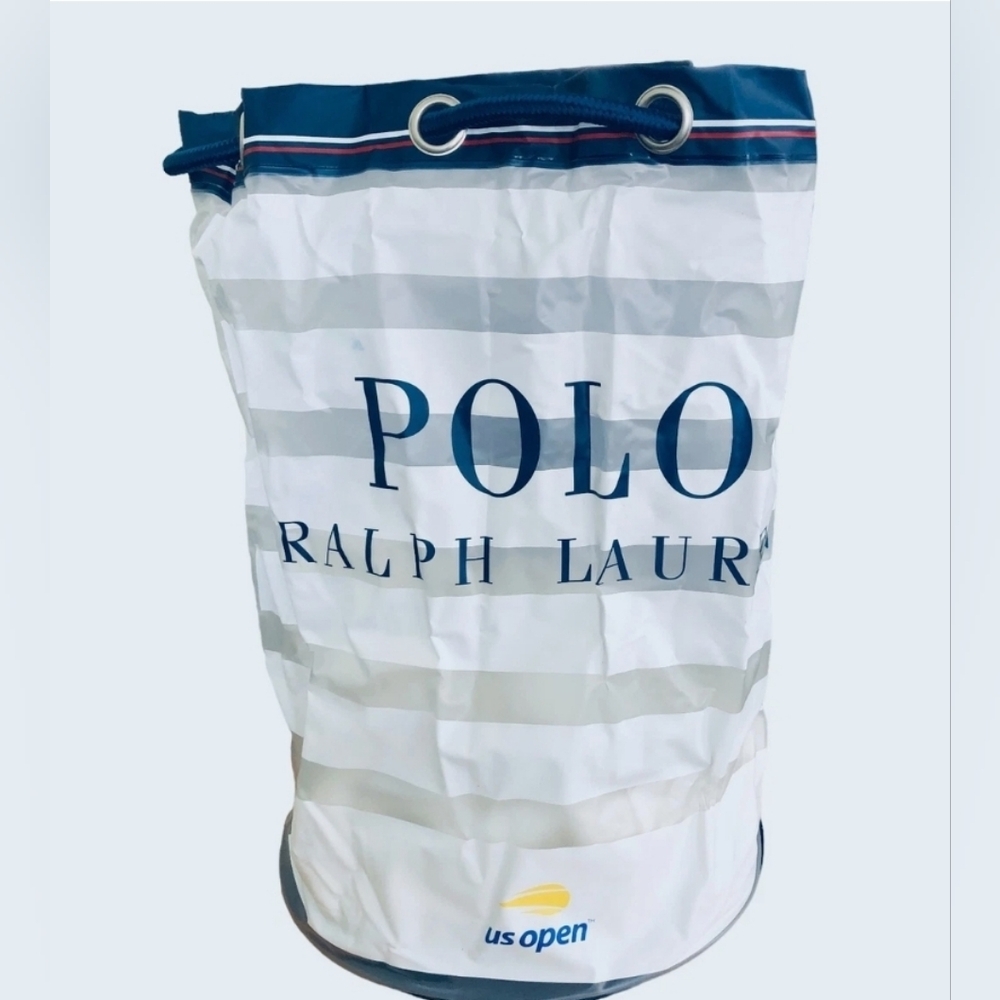 Polo by Ralph Lauren Striped Duffel Bag - White and Blue US open 2025